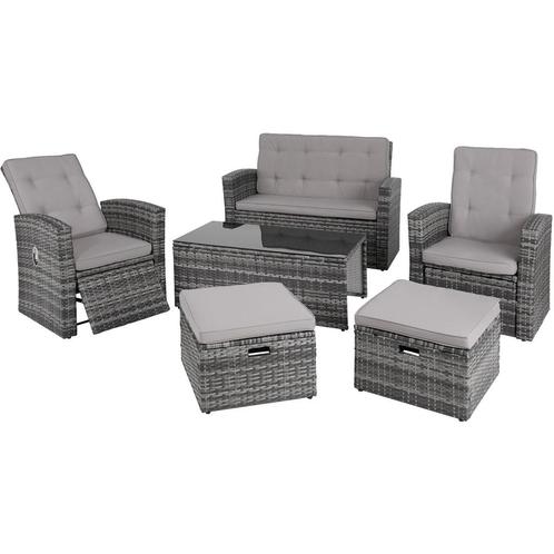 Wicker zitgroep Bari - grijs, Tuin en Terras, Tuinsets en Loungesets, Verzenden