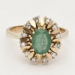 Ring - 14 karaat Geel goud Smaragd - Diamant, Sieraden, Tassen en Uiterlijk, Ringen, Nieuw