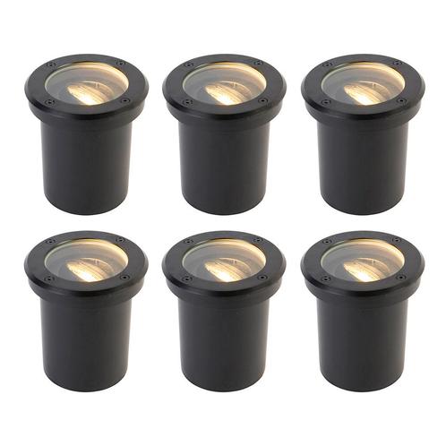 Set van 6 buiten grondspot zwart verstelbaar IP65 - Delux, Tuin en Terras, Buitenverlichting, Nieuw, Minder dan 50 watt, Overige materialen