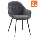 Stoelen | TERA |  Fluweel/Metaal | Anthracite |  Zwarte, Verzenden, Nieuw in verpakking