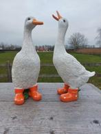 Beeld, funny goose with boots orange - 32 cm - polyresin