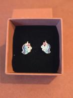 Zilveren kinderoorbellen Unicorns, Met kristal, Overige kleuren, Nieuw, Ophalen of Verzenden