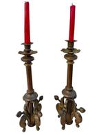 Kandelaar (2) - Brons - Kerkkandelaars, Antiek en Kunst