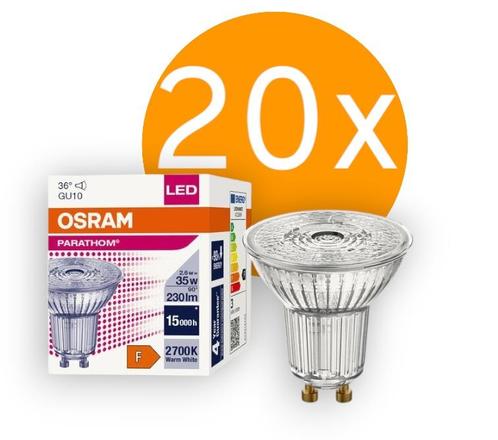 20 stuks Osram LED GU10 2.6W/827 36º 230lm Niet-Dimbaar Ø5, Huis en Inrichting, Lampen | Overige, Nieuw, Ophalen of Verzenden