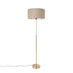 Vloerlamp verstelbaar goud met kap lichtbruin 50 cm - Parte, Nieuw, Overige materialen, Design, 150 tot 200 cm