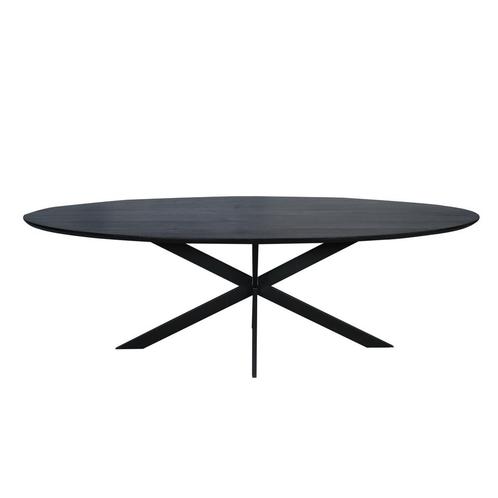 Eiken eettafel Ferris | Ovaal 240 cm | Zwart, Huis en Inrichting, Tafels | Eettafels, Nieuw, Ophalen of Verzenden