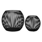 Windlicht | Mica Decorations | Set van 2 (Metaal, Zwart), Huis en Inrichting, Woonaccessoires | Kandelaars en Kaarsen, Verzenden
