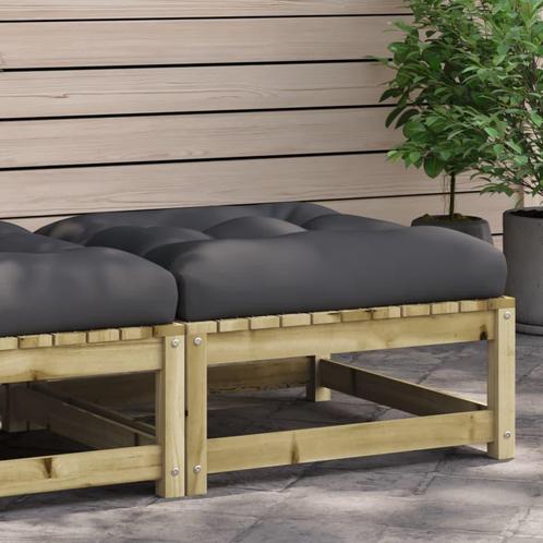 vidaXL Tuinvoetenbank met kussen geïmpregneerd grenenhout, Tuin en Terras, Tuinsets en Loungesets, Nieuw, Verzenden