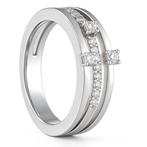 Ring - 18 karaat Witgoud - 0.16ct. tw. Diamant (Natuurlijk), Nieuw