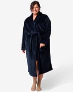 HEMA Dames badjas lang fleece donkerblauw, Verzenden