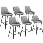 Barkruk Siera met rugleuning - Geweven stof grijs / zwart, S, Huis en Inrichting, Barkrukken, Verzenden, Nieuw