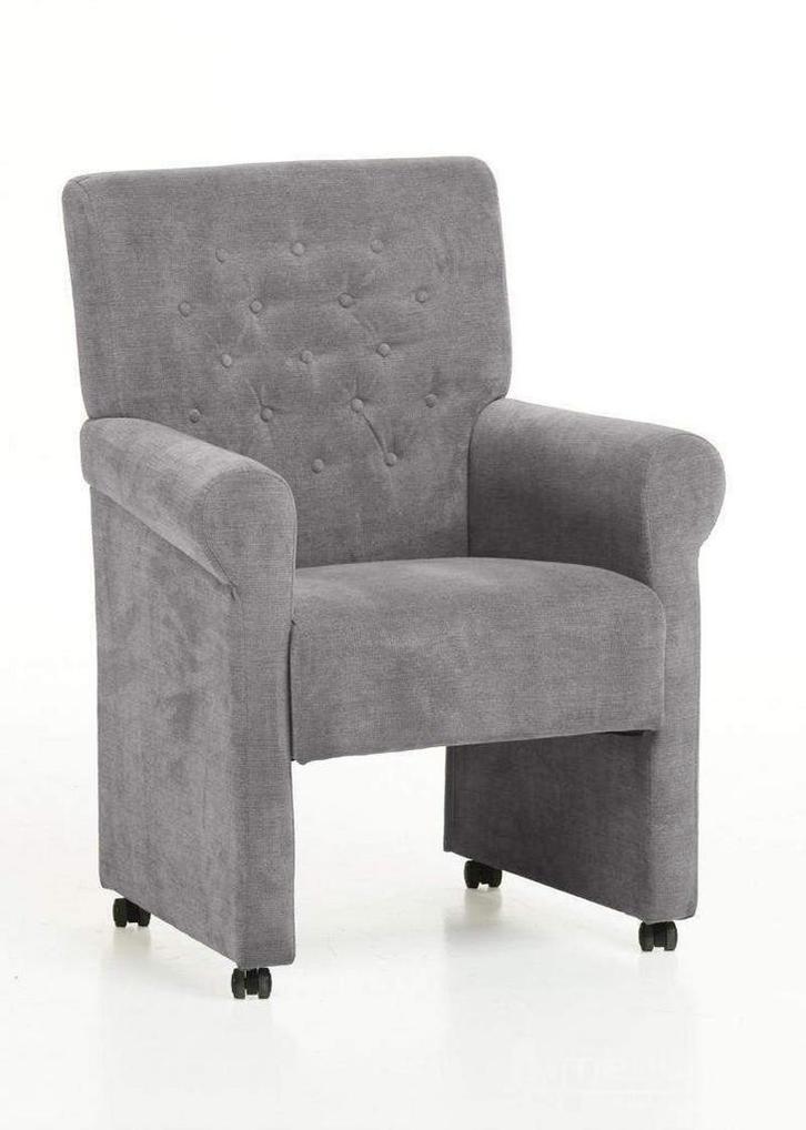 Eetkamerstoel Epe - eetkamerstoelen - Zilver, Huis en Inrichting, Stoelen, Nieuw, Stof