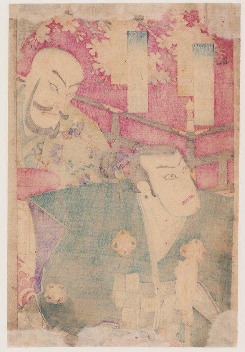 kabuki scene - Morikawa Chikashige (act 1869-82) - Japan -, Antiek en Kunst, Antiek | Overige Antiek