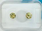 2 pcs Diamant (Natuurlijk gekleurd) - 0.40 ct - Rond - Fancy, Sieraden, Tassen en Uiterlijk, Edelstenen, Nieuw
