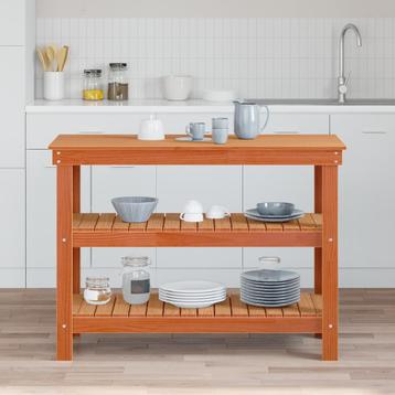 vidaXL Werkbank Wasbruin 110.5 x 50 x 80 cm Massief beschikbaar voor biedingen