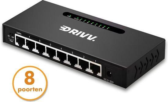 2dekans | Drivv. Netwerk Switch - 8 Poorten - Internet, Computers en Software, Netwerk switches, Zo goed als nieuw, Ophalen of Verzenden