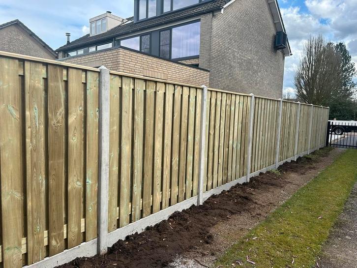 Houtbeton schutting | Grenen 21 planken | €110 per meter!, Tuin en Terras, Schuttingen, 1 tot 2 meter, Nieuw, Hout