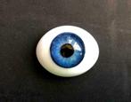 Glasogen poppenogen ovaal paperweight blauw / bruin+ogenwas., Verzamelen, Nieuw, Accessoires, Verzenden