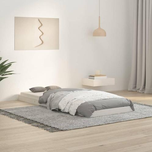 vidaXL Bedframe massief grenenhout wit 75x190 cm, Huis en Inrichting, Slaapkamer | Bedden, Wit, Nieuw, Hout, Eenpersoons, Verzenden