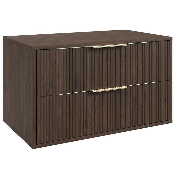 Wastafelkast Rimini 80 cm - Walnoot Bruin - Badmeubel, Huis en Inrichting, Badkamer | Badkamermeubels, Nieuw, Wastafelkast, Verzenden