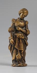 klein verguld bronzen beeldje van een vrouw als lakstempel, Ophalen
