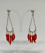 Bloedkoraal - Zilver - Oorbellen - Oorbellen van koraal