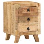 vidaXL Nachtkastje 37x32x50 cm massief ruw mangohout, Verzenden, Nieuw, Hout