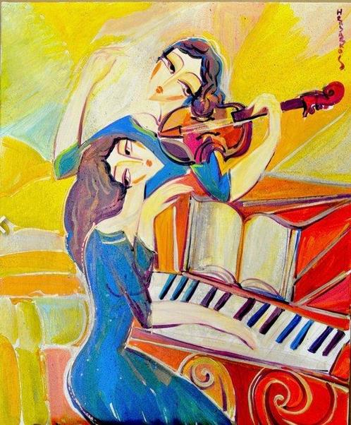 Hrasarkos (1975) - Duo, Antiek en Kunst, Kunst | Schilderijen | Klassiek