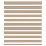 vidaXL Zebra Blind 130x100 cm stofbreedte 125,9 cm polyester, Huis en Inrichting, Verzenden, Nieuw, Bruin