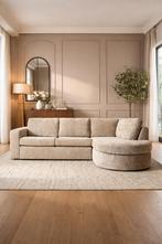 Hoekbank Alma taupe/groen voorraad ACTIE!!, Ophalen of Verzenden, Nieuw, Hout, Modern