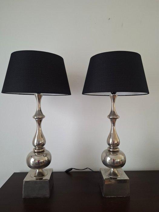 Tafellamp (2) - XL lamp - Chroom, Textiel, Antiek en Kunst, Curiosa en Brocante