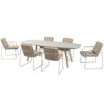 Manolo Parma dining tuinset 240x103xH75 cm  7 delig latte, Nieuw, Ophalen of Verzenden