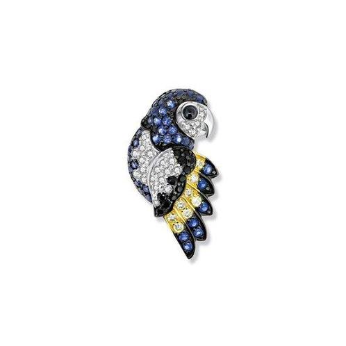 Zilveren Papegaai hanger met zirkonias, Sieraden, Tassen en Uiterlijk, Kettinghangers, Verzenden