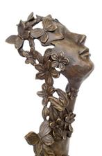 Beeldje - A surreal womans bust - Brons, Marmer, Antiek en Kunst