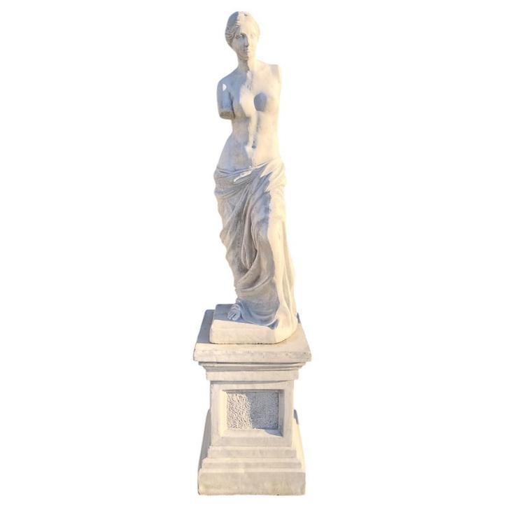 Venus van Milo - op sokkel - steen - 160 cm - klassiek wit, Tuin en Terras, Tuinbeelden, Ophalen of Verzenden