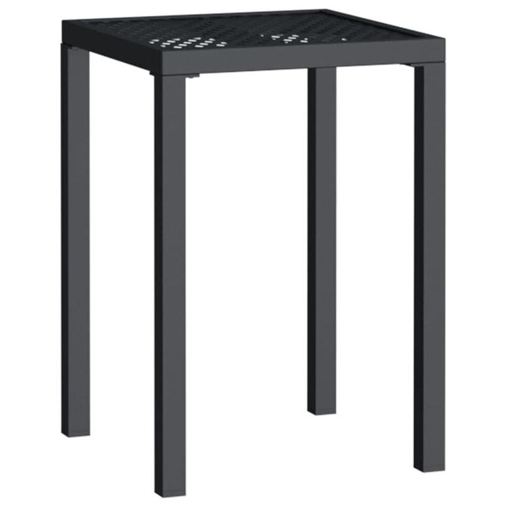 Stalen Tuintafel Antraciet 50x50cm - Tweedekansje - OP = OP, Tuin en Terras, Tuintafels, Vierkant, Nieuw, Metaal, Ophalen of Verzenden