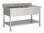 Spoeltafel met bodemschap, demontabel, 200x60x90 cm,, Zakelijke goederen, Horeca | Keukenapparatuur, Verzenden, Nieuw in verpakking