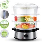 Stoomkoker - met Timer - 9L - 800W - RVS - Aigostar, Verzenden, Zo goed als nieuw