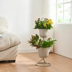 Plantenstandaard Alphen 2 bloempotten 76,5x26 cm lichtgrijs, Verzenden, Nieuw