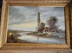 W. Kloos ( XX) - Mooi Hollands polderlandschap met wetering,, Antiek en Kunst