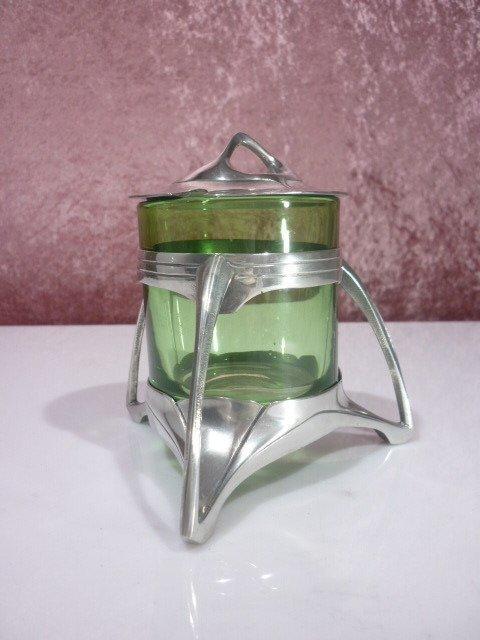 Art nouveau Urania Peter Bherens - Jampot - Zilver tin, Antiek en Kunst, Kunst | Designobjecten