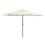 Parasol Zandwit 390cm | Tweedekansje OP=OP, Tuin en Terras, Kantelbaar, Nieuw, Ophalen of Verzenden, Stokparasol