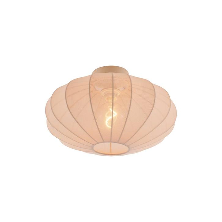 Japandi plafondlamp beige met stoffen kap - Bida, Huis en Inrichting, Lampen | Plafondlampen, Nieuw, Stof, Verzenden