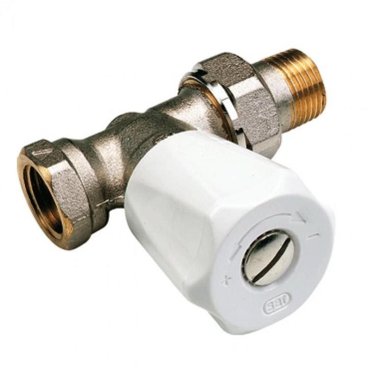 Radiatorkraan recht 16mm x 1/2 (Dicht radiatorkranen, Open), Doe-het-zelf en Verbouw, Verwarming en Radiatoren, Radiator, Nieuw
