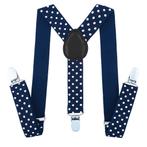 Fako Fashion® - Kinder Bretels - Stippen - 65cm - Navy Blauw, Verzenden, Nieuw