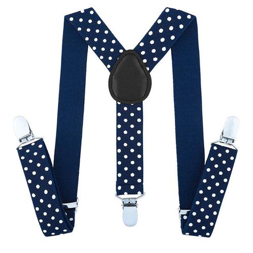 Fako Fashion® - Kinder Bretels - Stippen - 65cm - Navy Blauw, Kinderen en Baby's, Kinderkleding | Overige, Verzenden