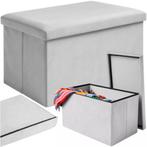 Ruhhy Lichtgrijze Fluwelen Poef 60×30×30 cm – Stijl & Co, Huis en Inrichting, Woonaccessoires | Kapstokken, Ophalen of Verzenden