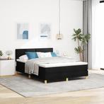 vidaXL Boxspringbed met matras stof zwart 160x200 cm, Huis en Inrichting, Slaapkamer | Bedden, Verzenden, Zwart, 200 cm, Stof