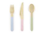 Houten Bestek Gekleurd Pastel 16cm 18 delig, Verzenden, Nieuw
