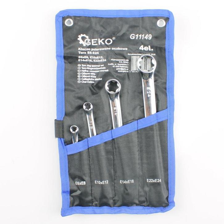 Torxsleutel Set - 4 Delig - Torx Sleutel E6 Tot E24 - GEKO, Doe-het-zelf en Verbouw, Gereedschap | Handgereedschap, Nieuw, Ophalen of Verzenden